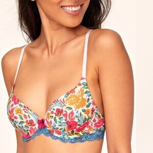 Adore Me Kati Contour Floral Lace Trim Bra Size 42DD